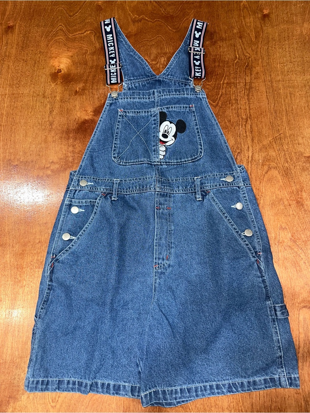 Vintage Mickey Unlimited Denim Overall Shorts Size Small